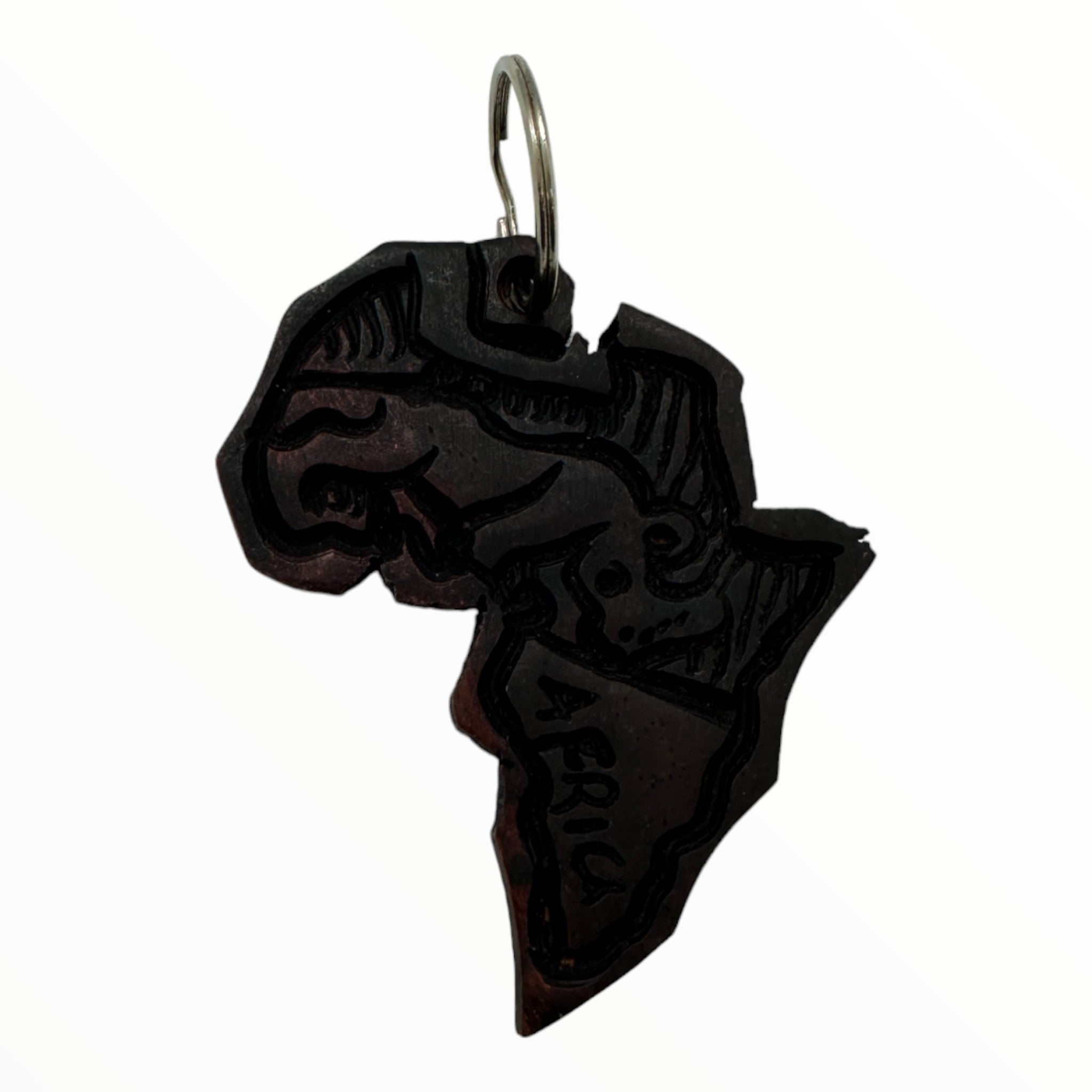 Africa Map Key Chain (Wood)