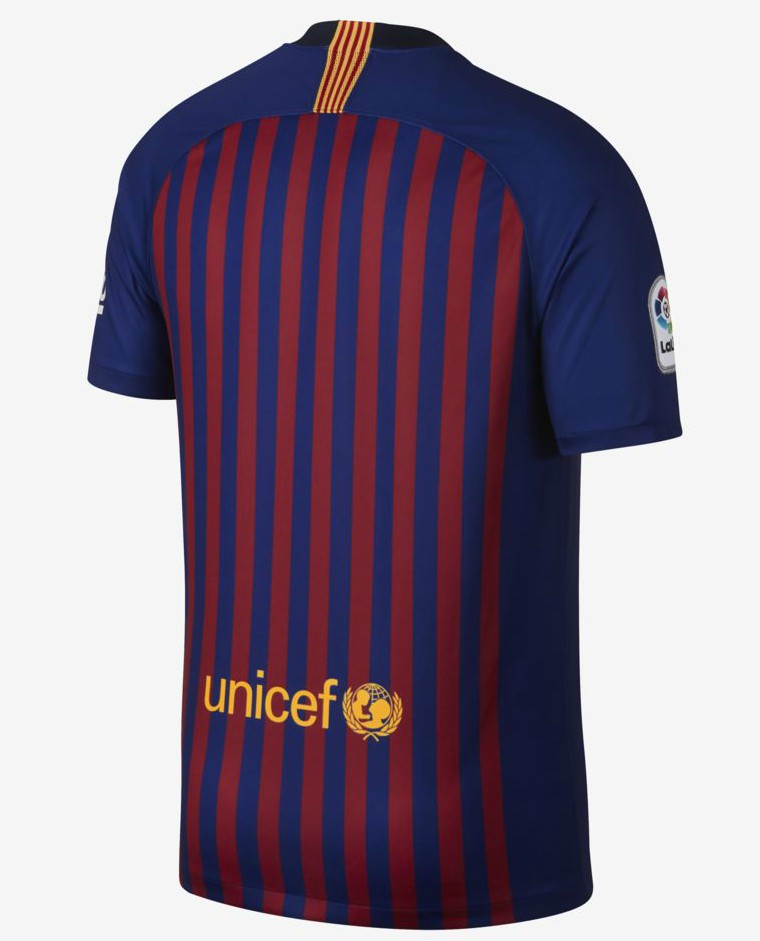 Back view of Barcelona Home Match Soccer Jersey