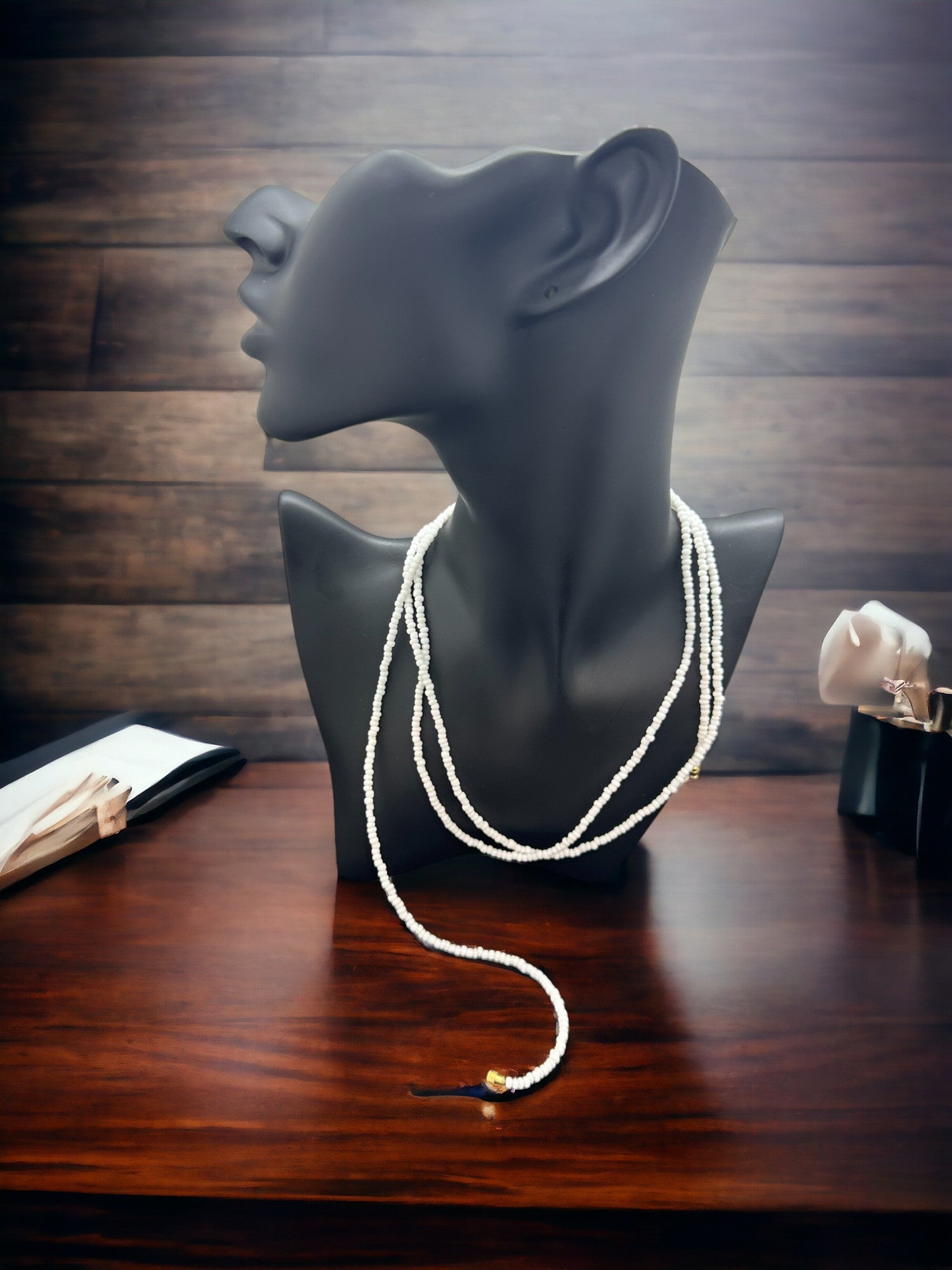 African Waist Beads- Versatile (White)