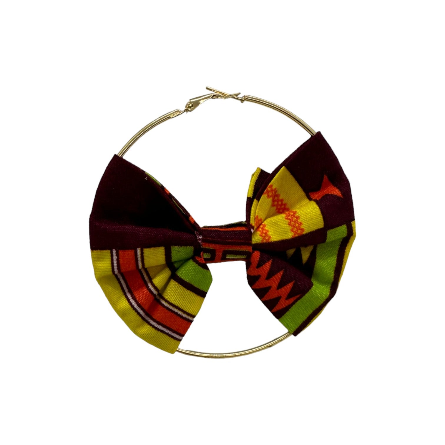 Ankara Bow Circle Earring