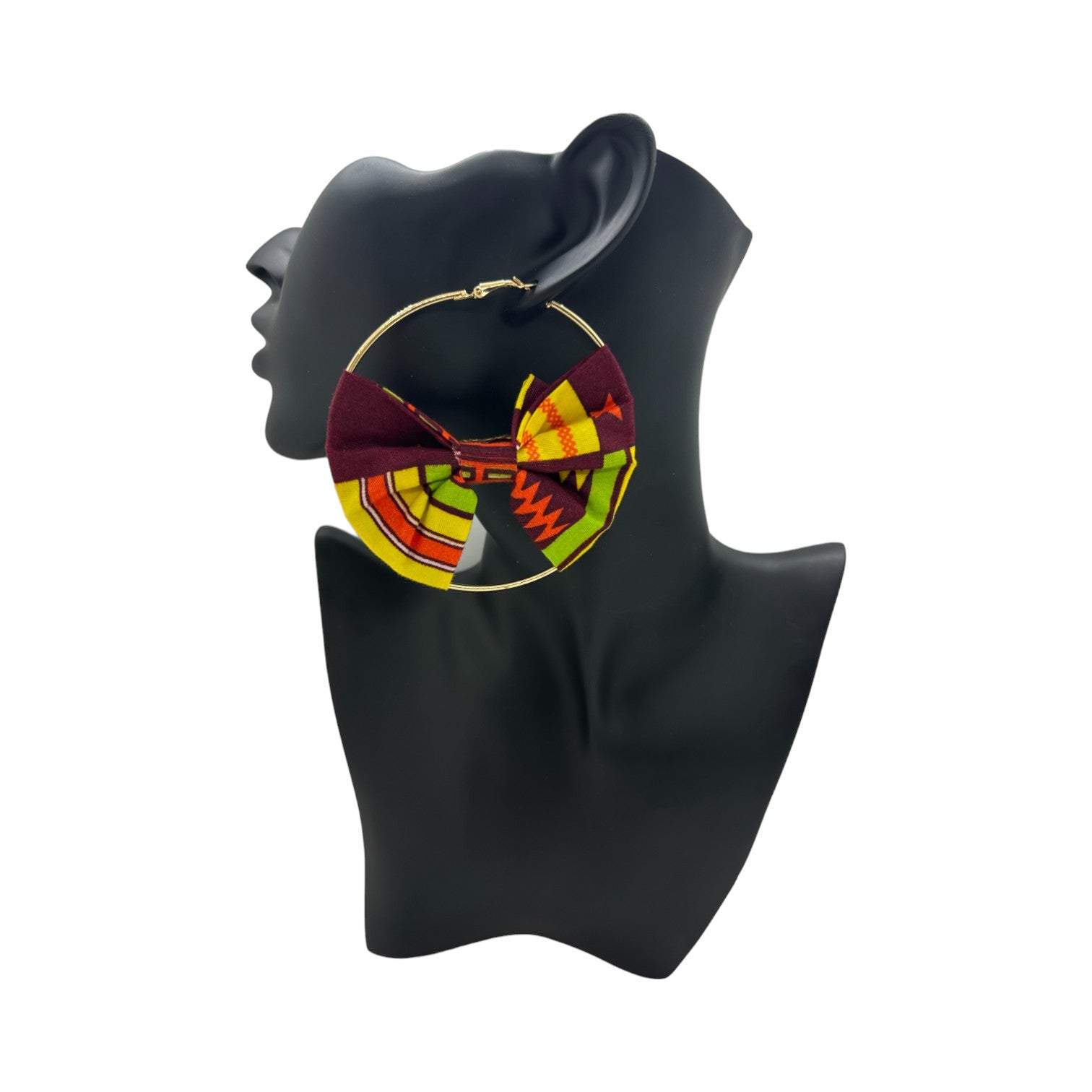 Ankara Bow Circle Earring