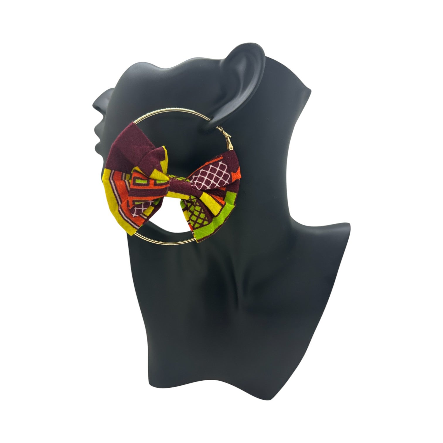 Ankara Bow Circle Earring