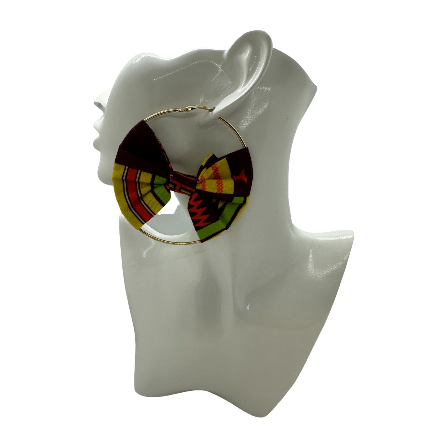 Ankara Bow Circle Earring