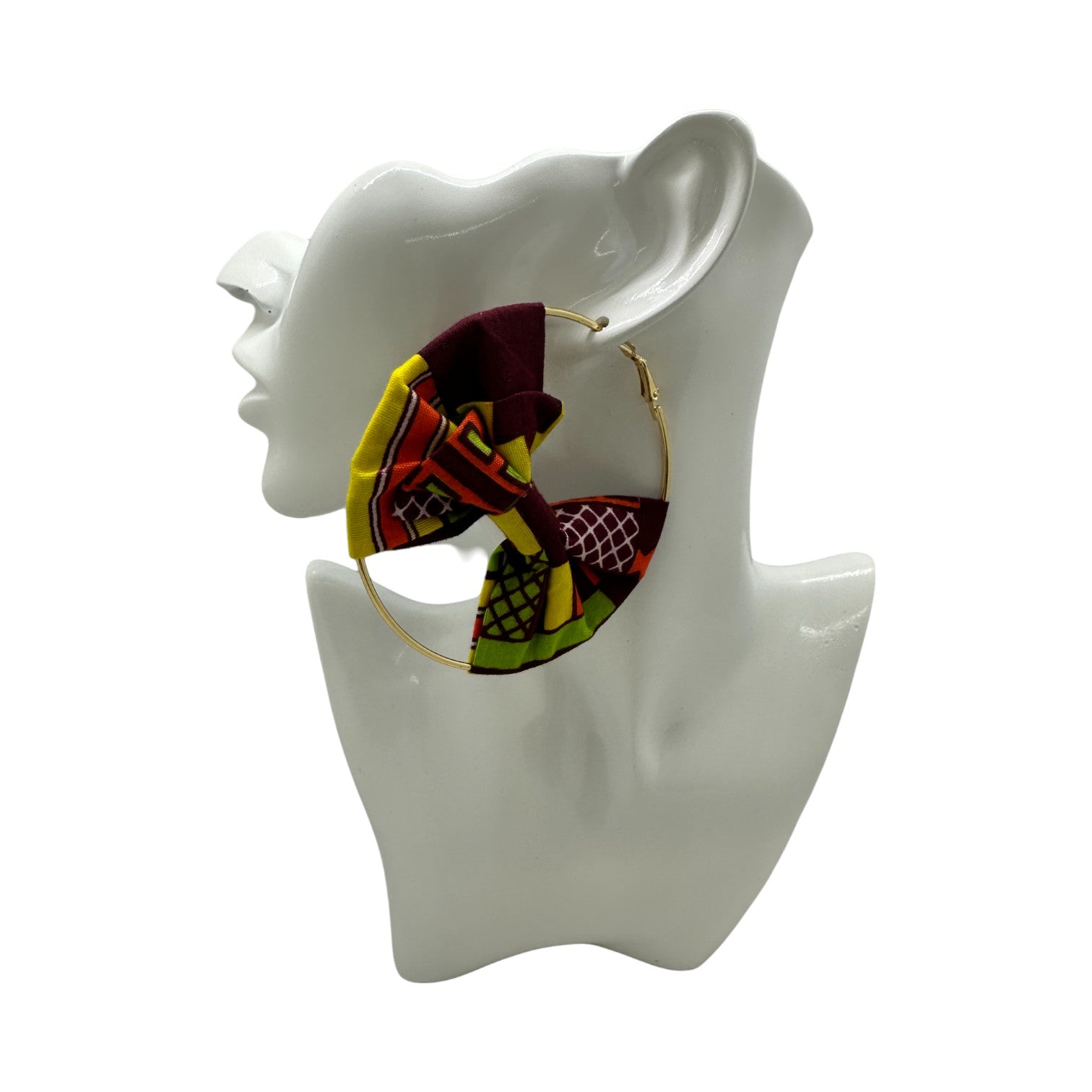 Ankara Bow Circle Earring