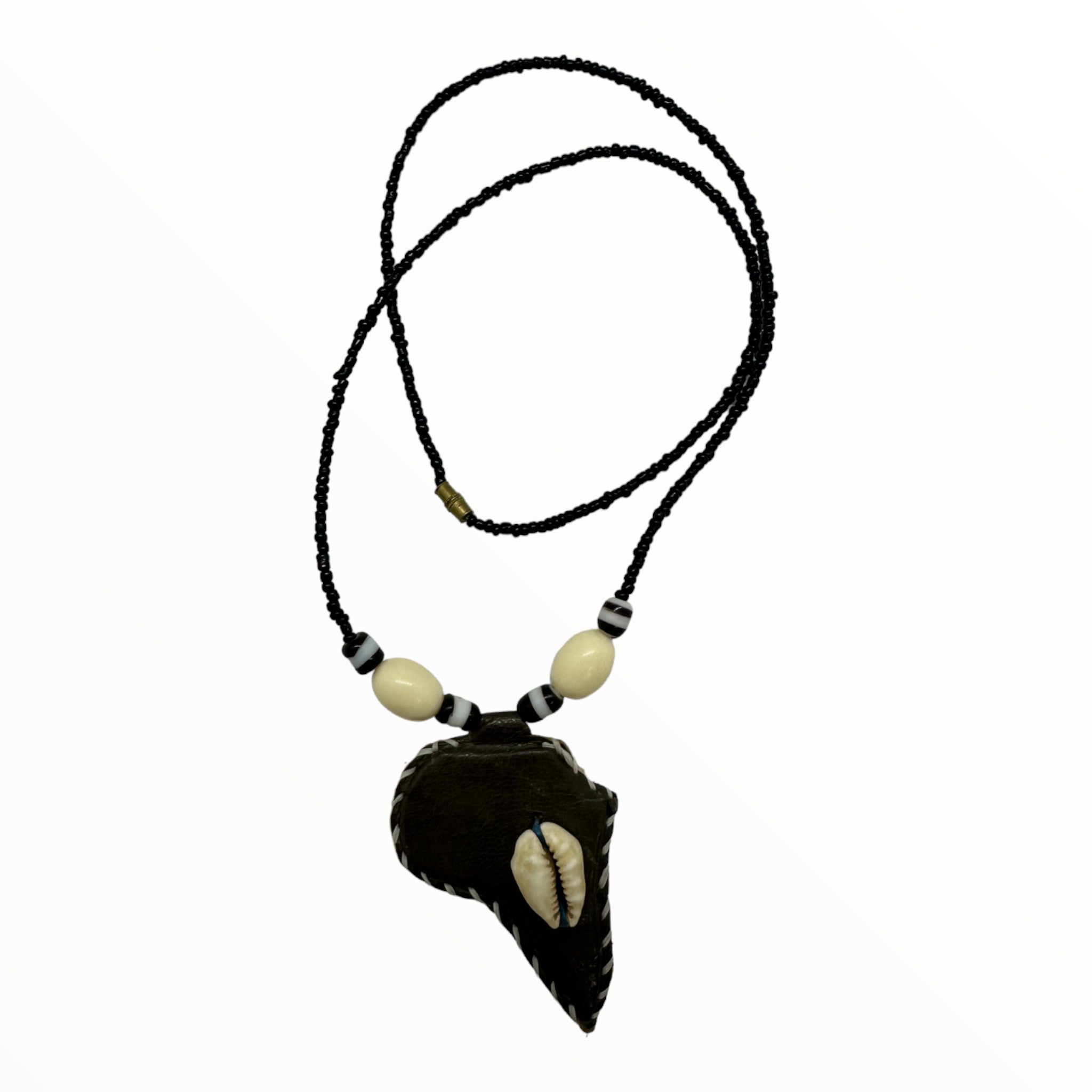 Cowry Shells Beaded Necklace- Africa Map