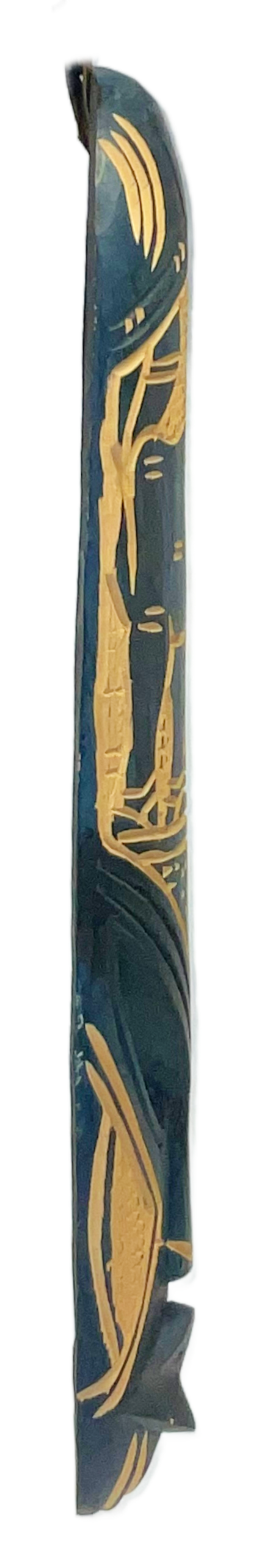 Side view of Hand Carved Nigerian Mask 'Elephant'