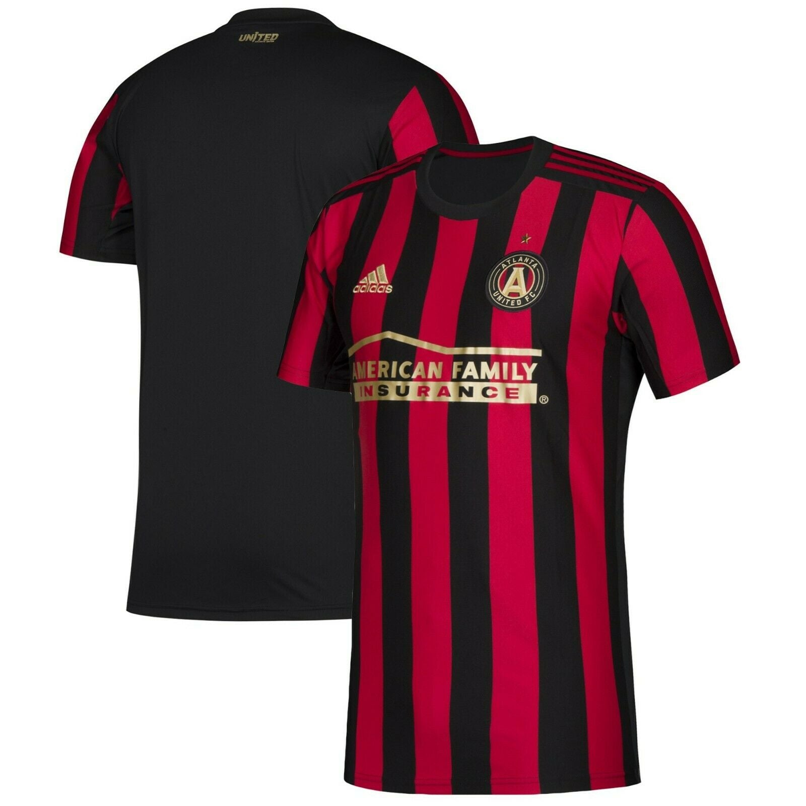 Front and Back view of Atlanta United 2019 Home Soccer Jersey