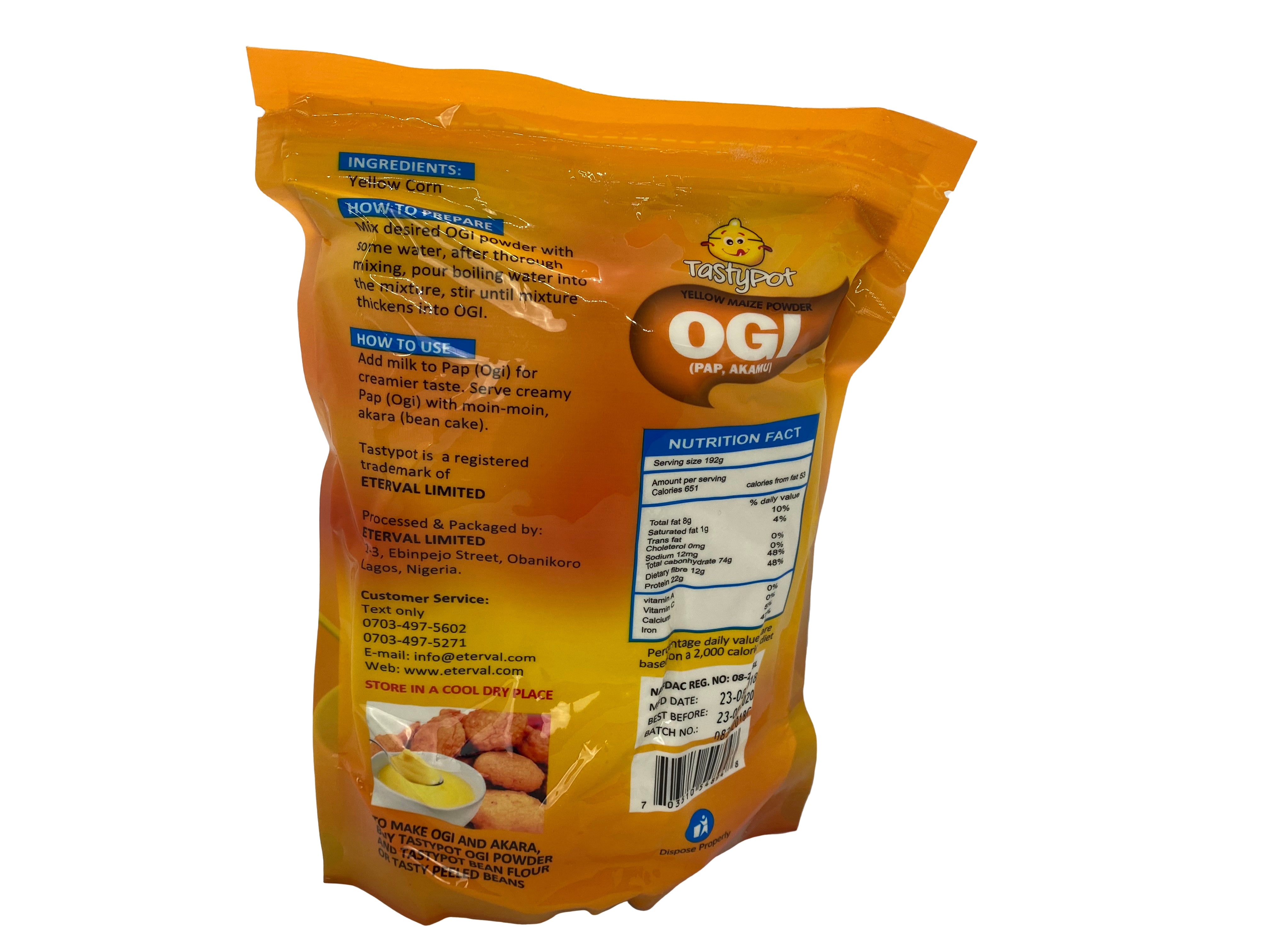 Back cover of Tasty Pot Ogi/Akamu/Pap