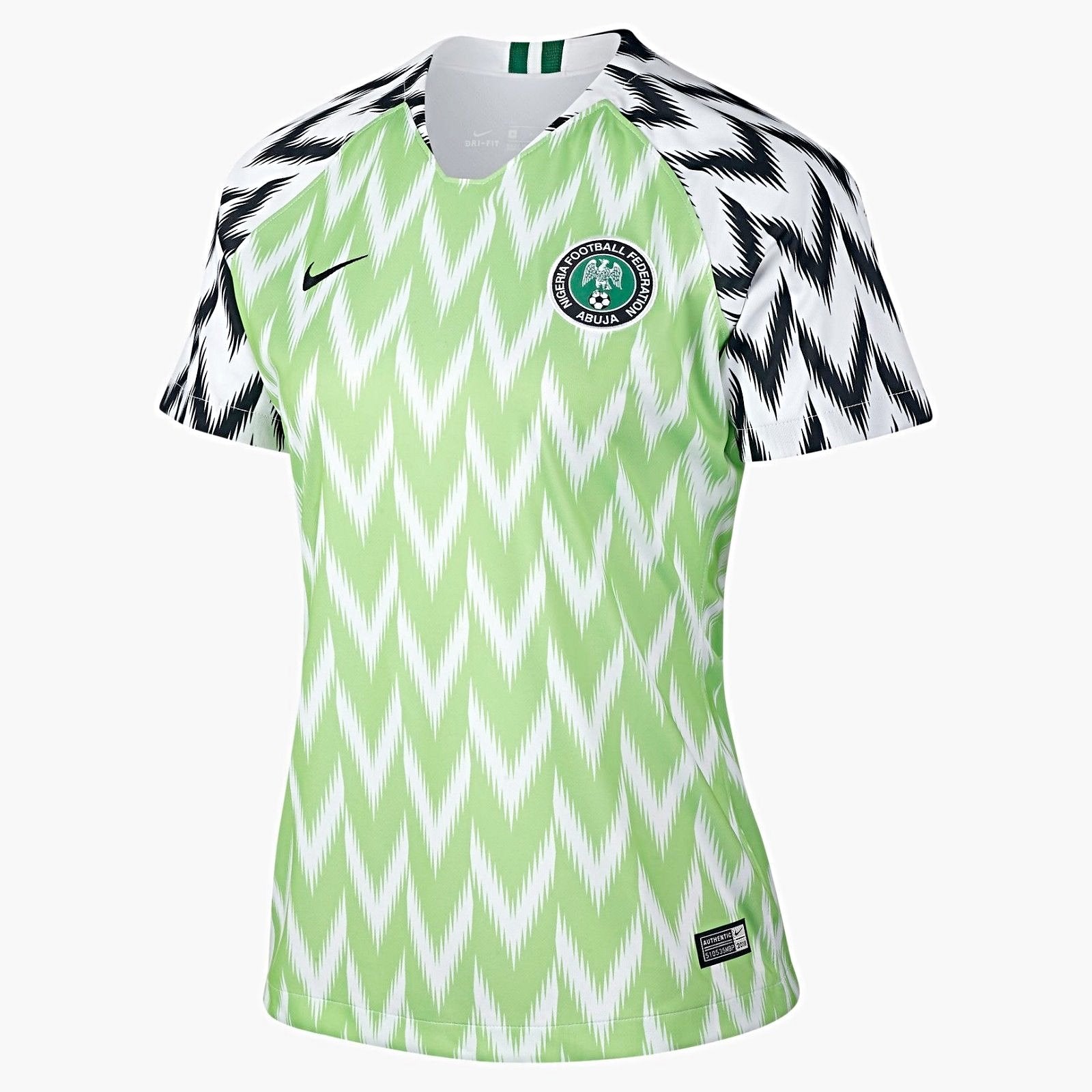 Front view of Nigerian 2018/2019 Soccer Jersey (Female)