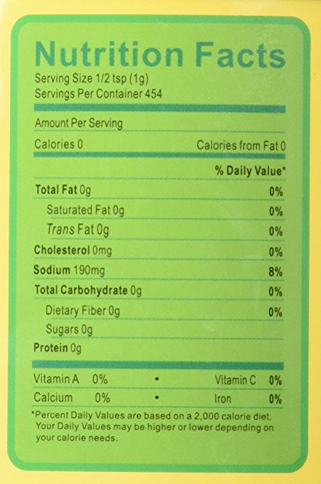 Nutrition Facts of otole Granulated Chicken Flavor Soup Base Mix