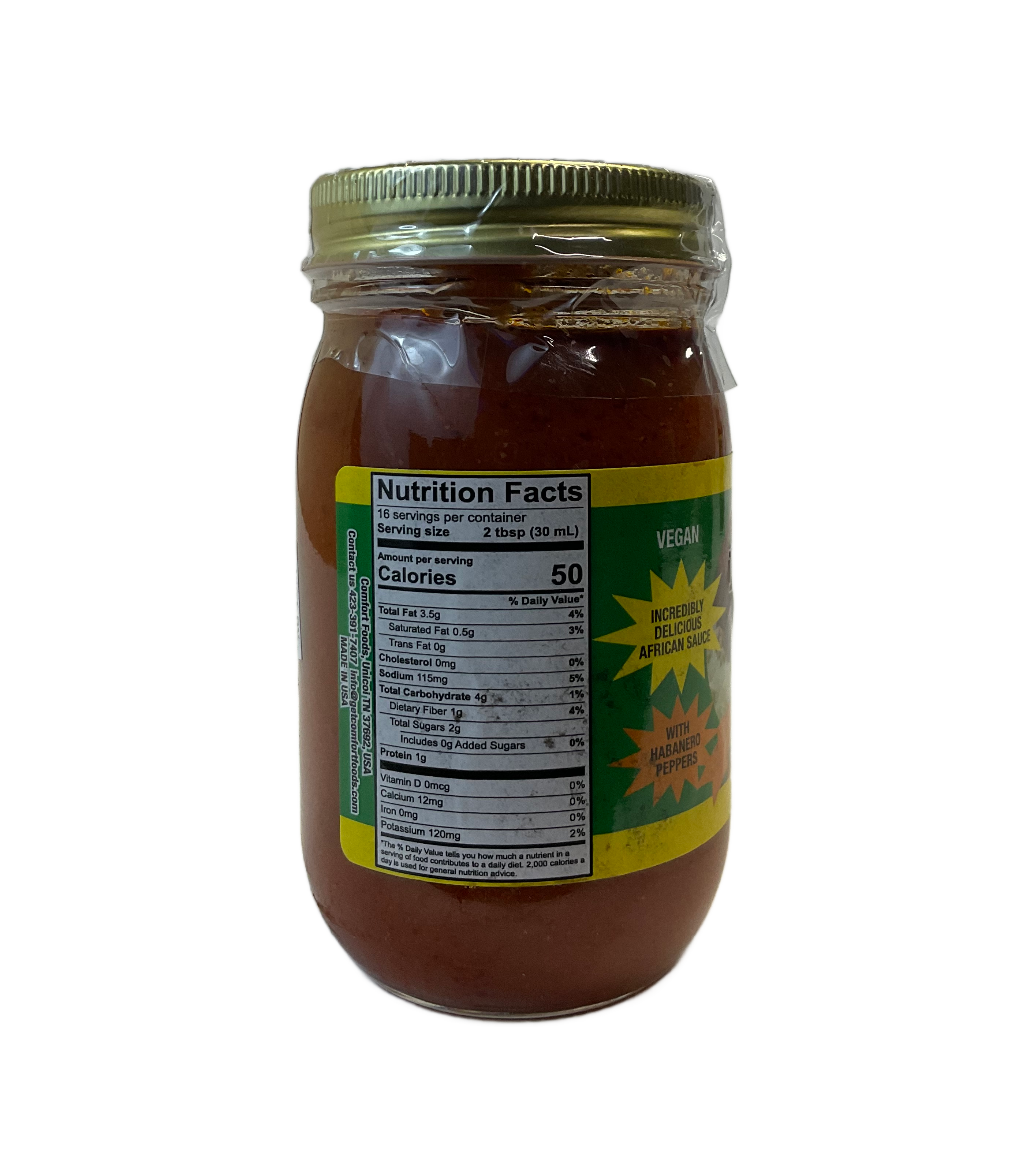 Back view of Royal Red Stew sauce in a container