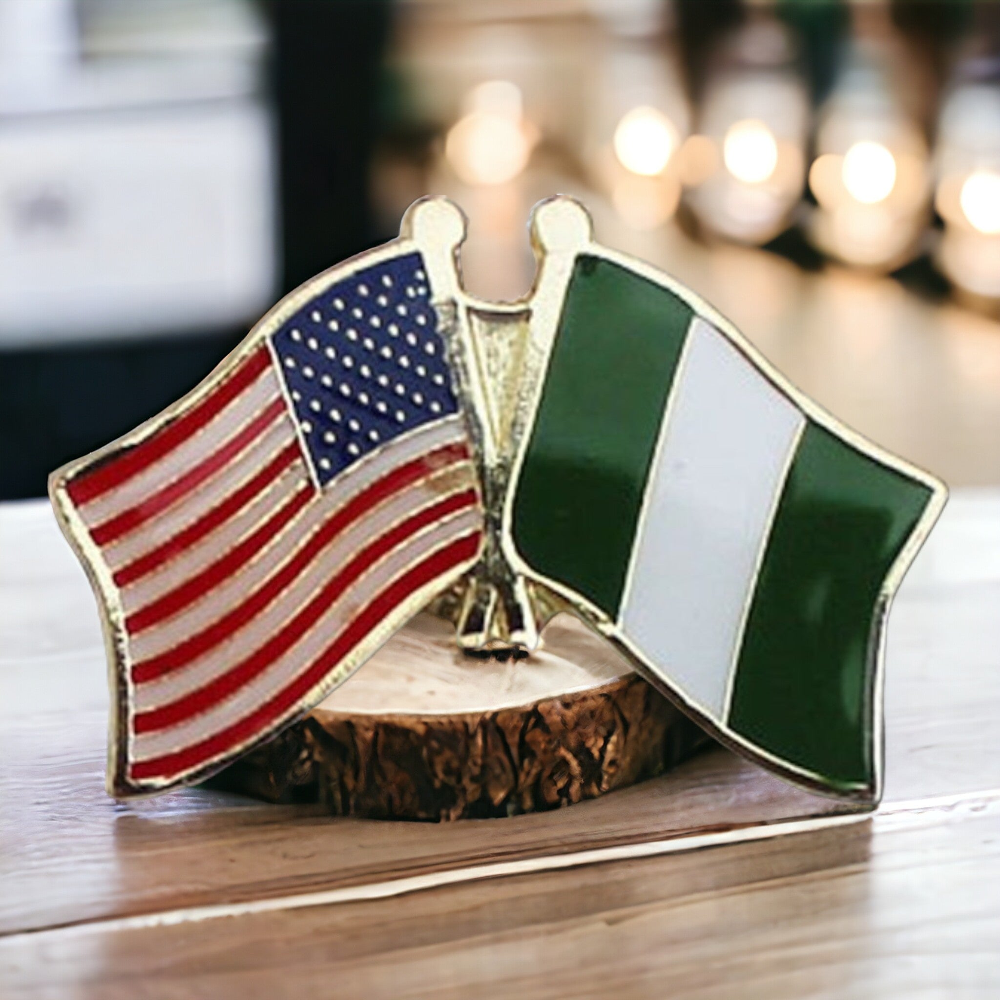 Flag Lapel Pin- America And Nigeria Flag