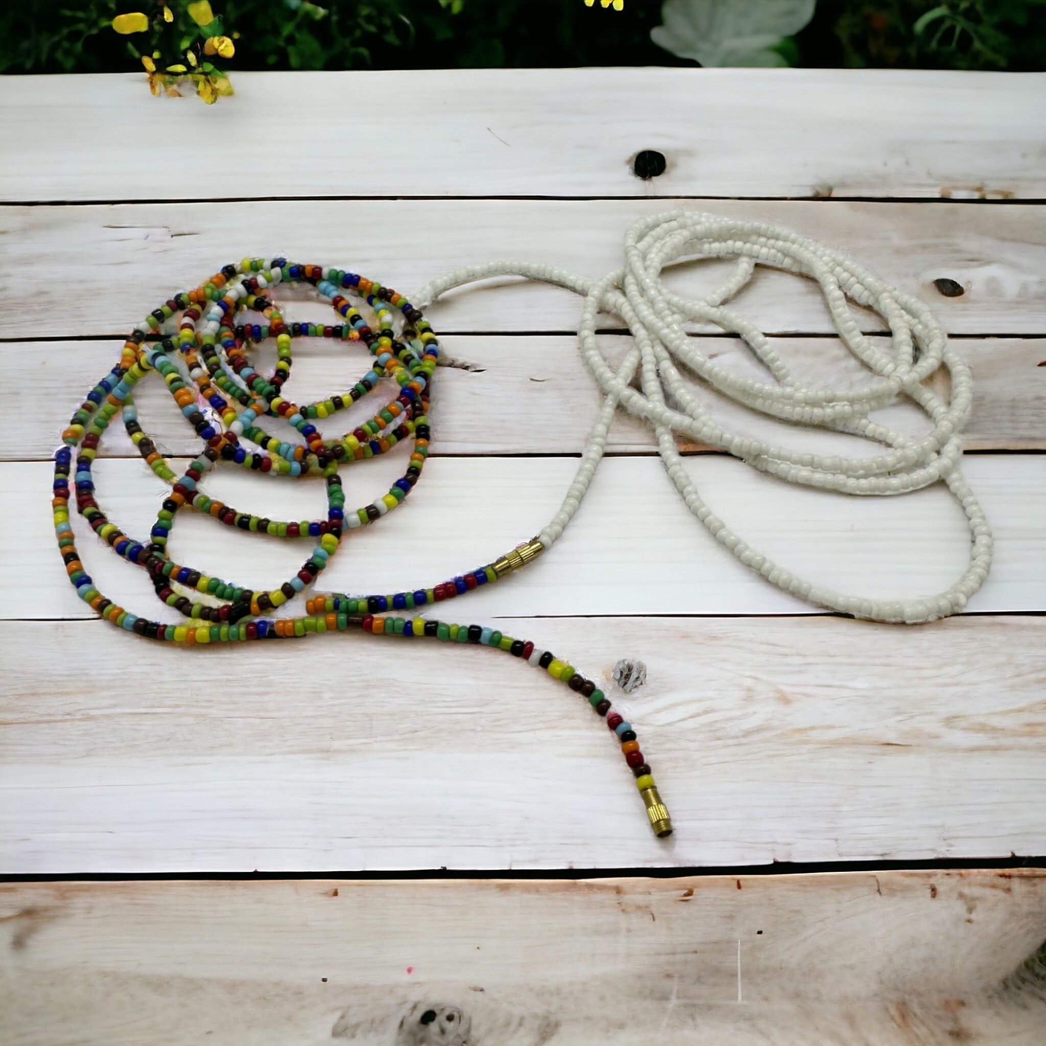 African Waist Beads- Versatile (White)