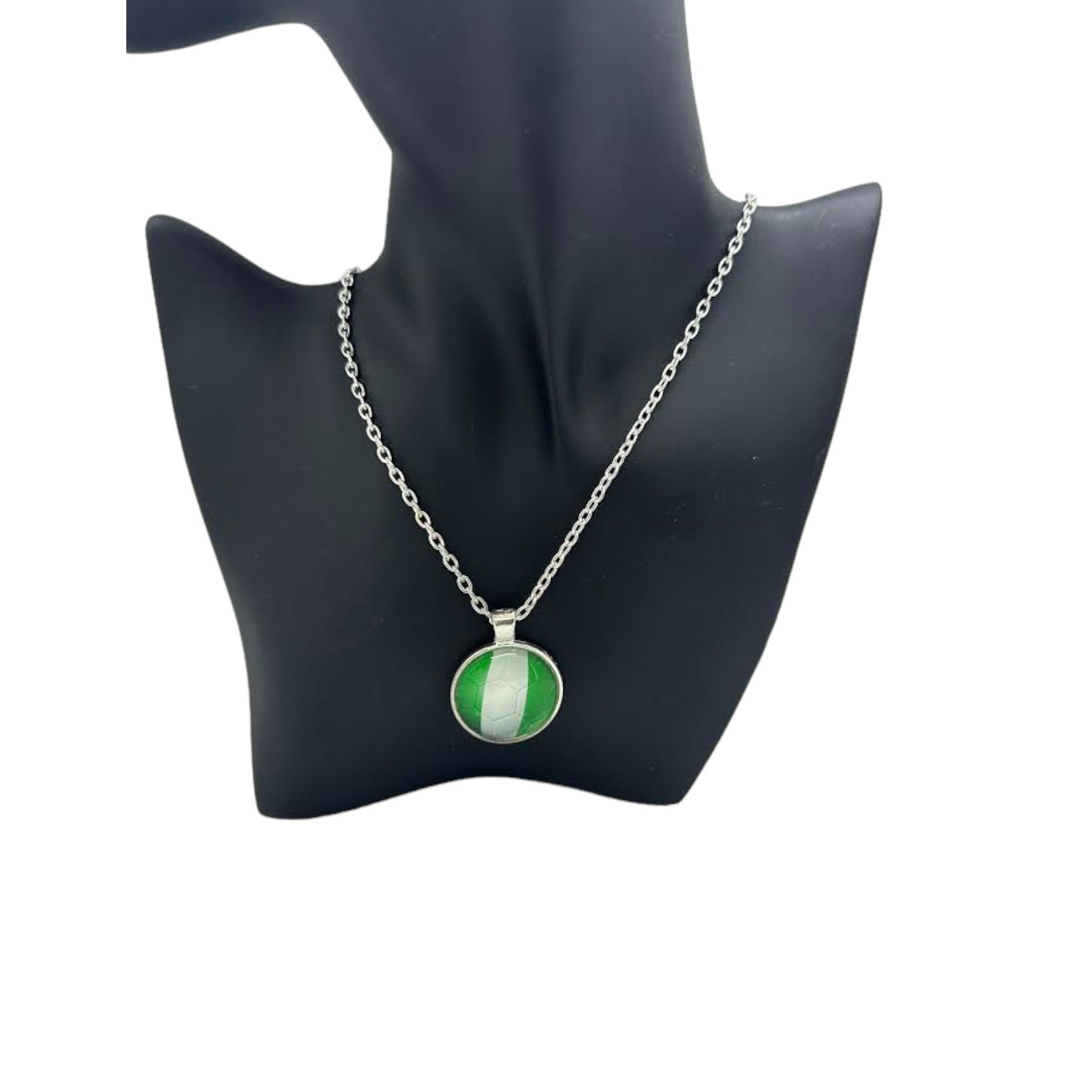 Nigerian Flag Football Necklace (Silver Plated)