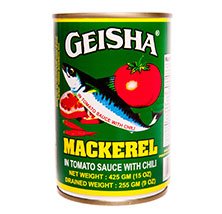 A canned Geisha in Tomato sauce with Chilli