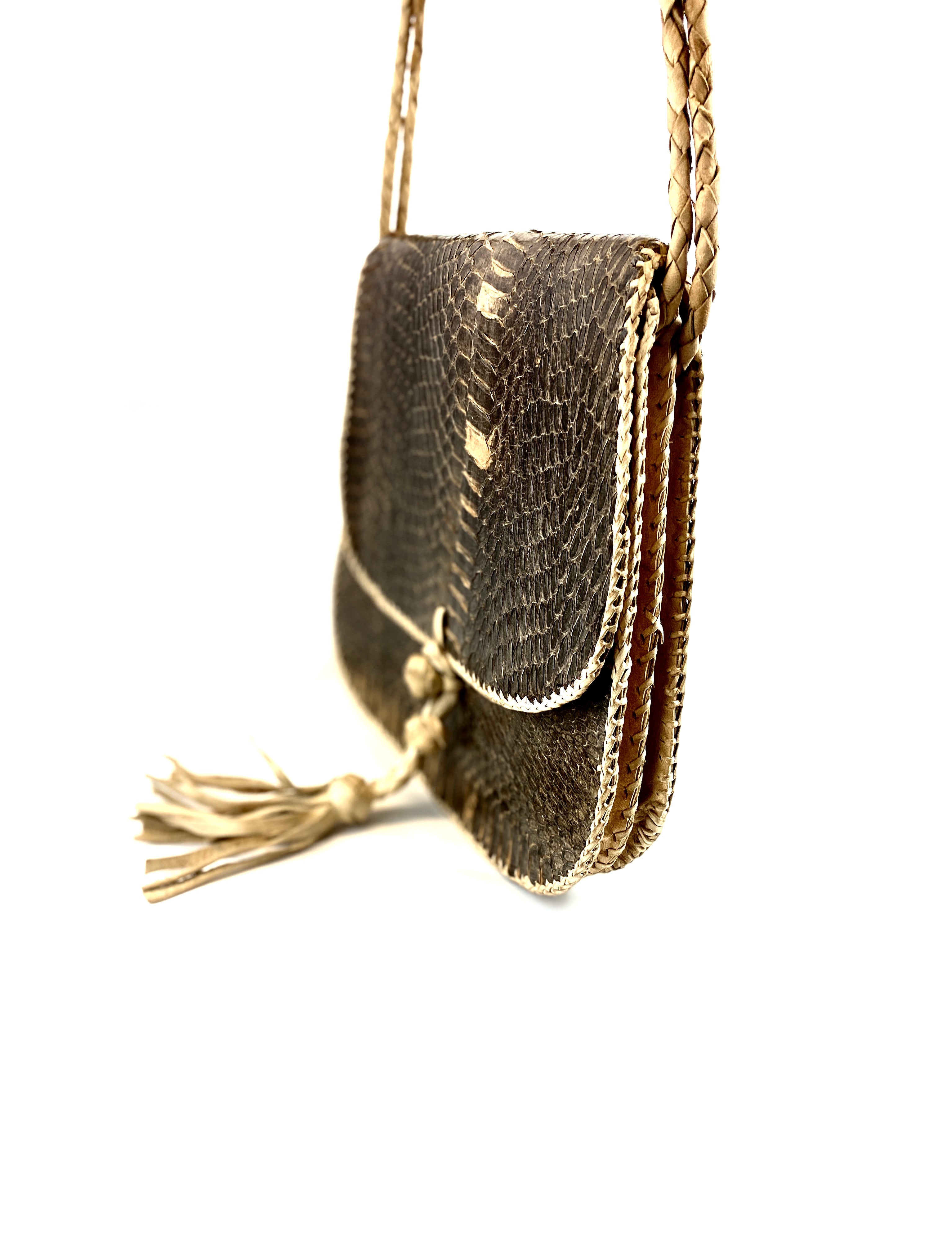 Brown Snakeskin Shoulder Bag