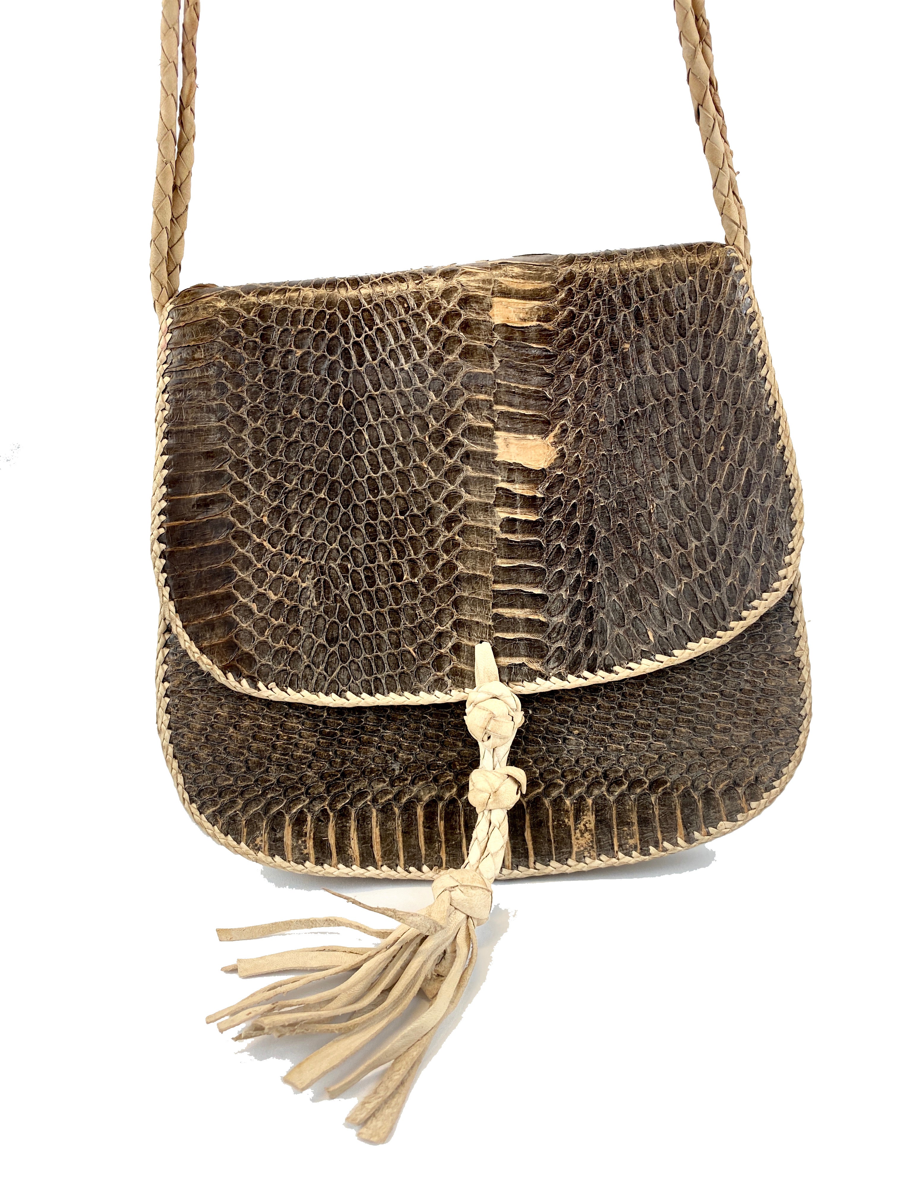 Brown Snakeskin Shoulder Bag