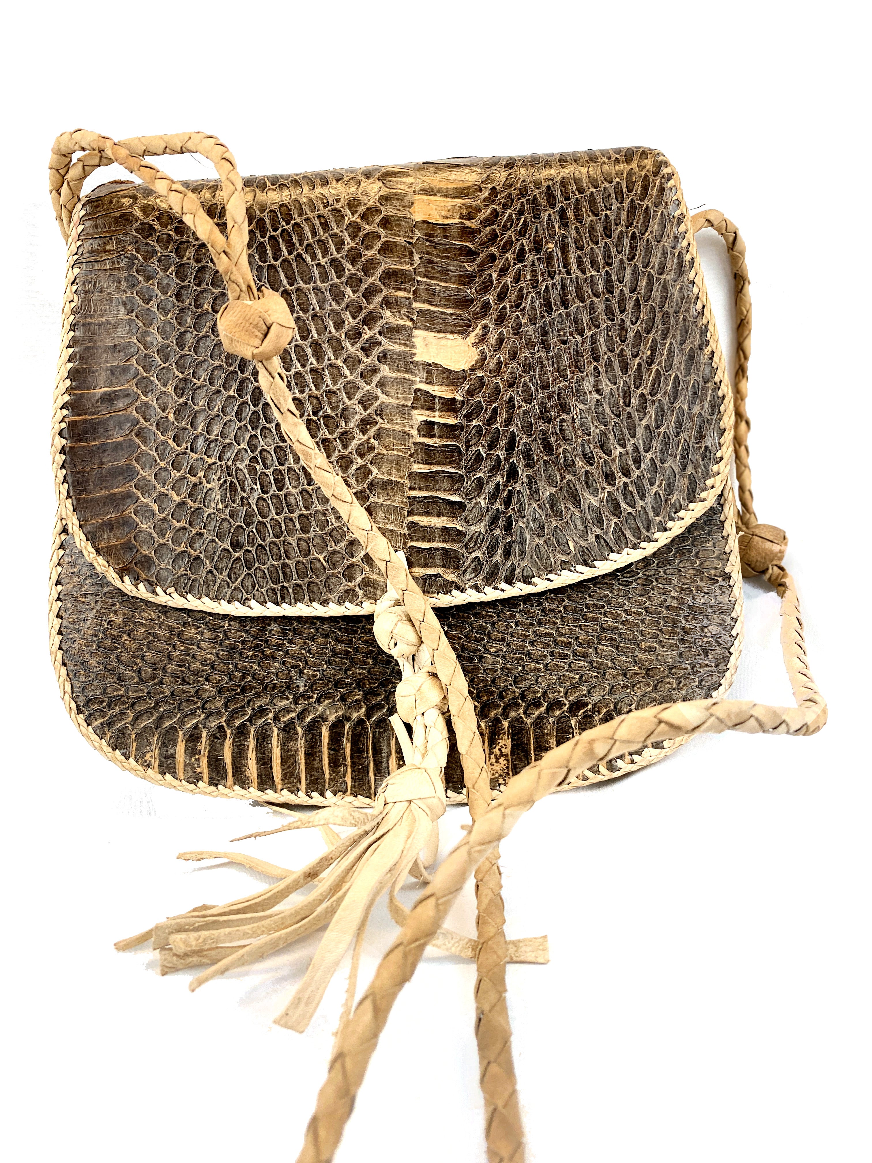 Brown Snakeskin Shoulder Bag