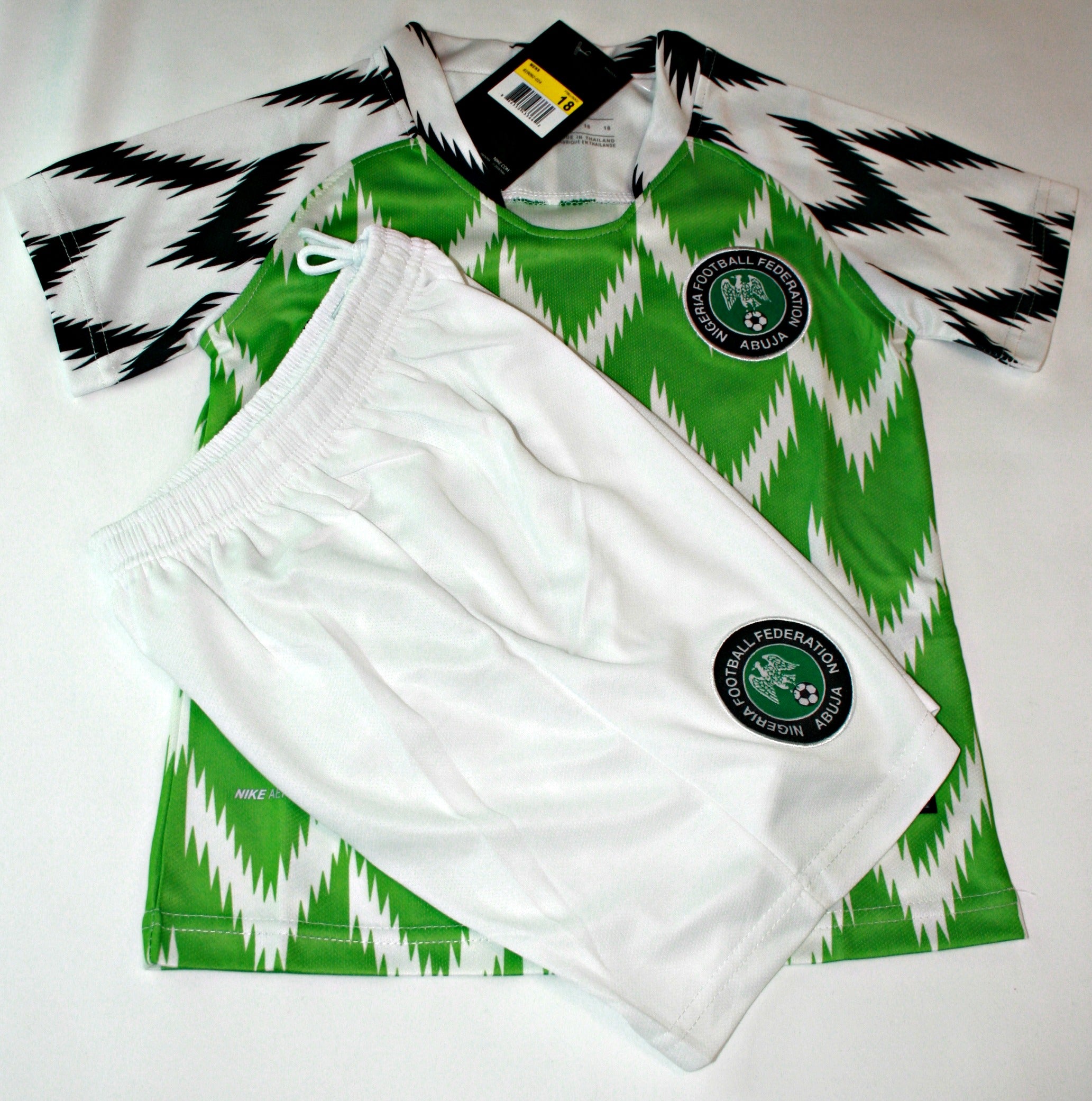Shirts and Shorts of Nigeria Kids 2018 Home Jersey & Shorts